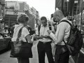 People reading text marekting messages