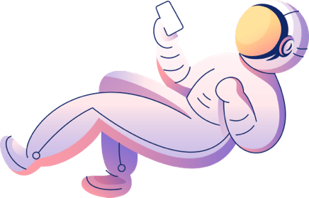 Illustration of a person floating in space