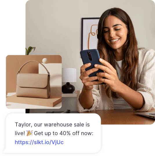 An ecommerce SMS sent through SlickText text message marketing converts a customer