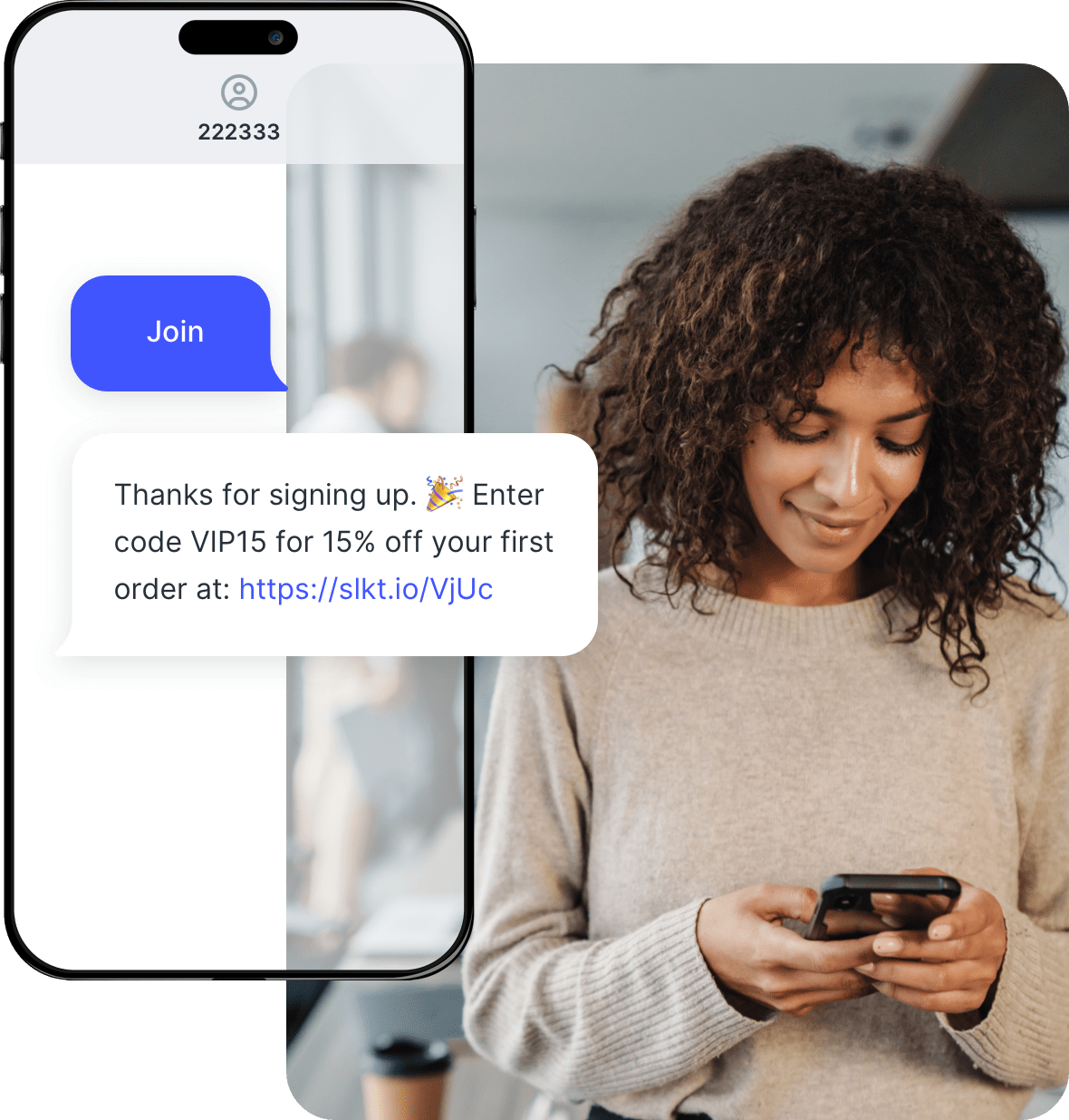Text to join collect phone numbers emails with sms slicktext