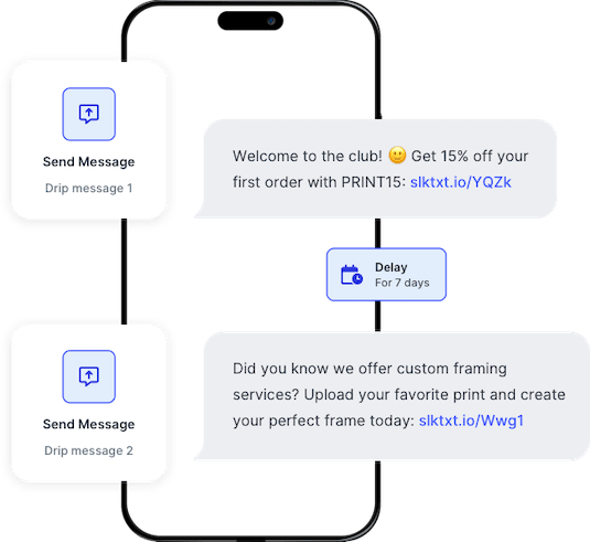 Example of an automated welcome series delivered via text
