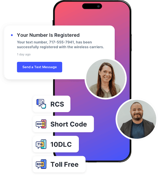 SlickText team member guiding a business through toll-free and 10DLC number registration