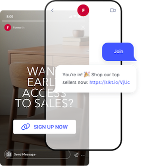 Example of a tap-to-join link to gain more Shopify leads on social media