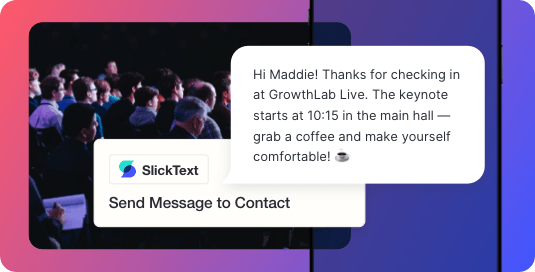 Example of a text message sent using the Zapier integration available in SlickText