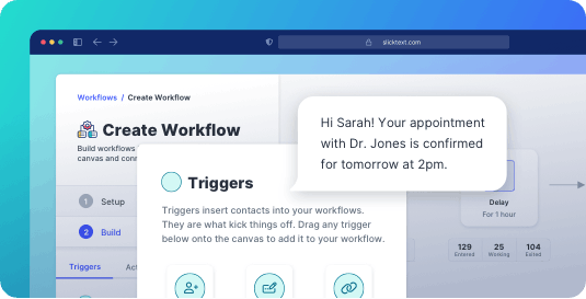 Example of automated SMS for healthcare appointment reminders