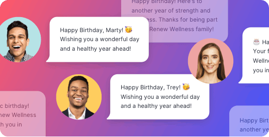 Example of personalized birthday messages sent with a HIPAA compliant texting service
