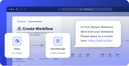 Example of automated review collection for healthcare, med spas, and any business needing HIPAA compliance