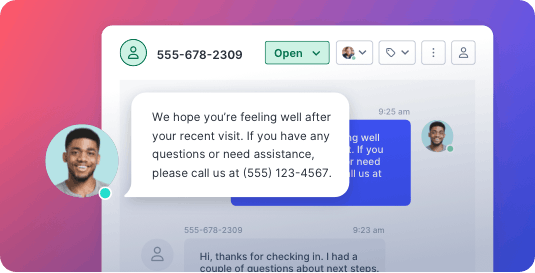 Example of HIPAA compliant text messaging in the SlickText inbox