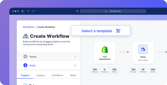 Example of an automated workflow for abandoned cart messages