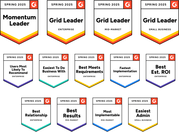 Industry awards given to SlickText for being the best mass text messaging service on G2
