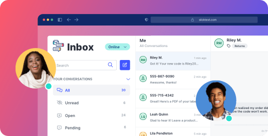 SlickText shared inbox for customer support and sales teams
