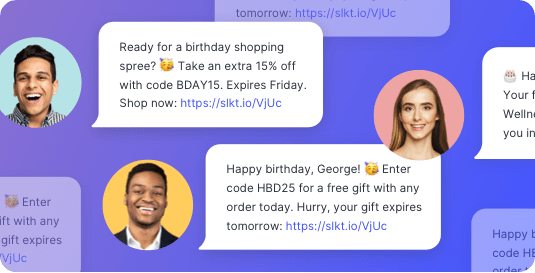 Examples of personalized birthday offers for Shopify store customers