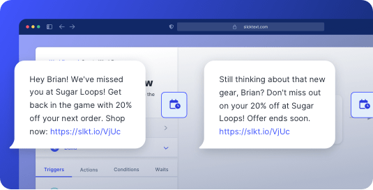 A Shopify workflow in SlickText that sends special offers to unengaged customers