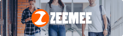 Photo of college students receiving text messages sent by ZeeMee, an app for finding community on college campuses