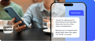 Example of an opt-in message that follows SMS best practices