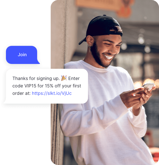 Example of an automated text message sent with SlickText