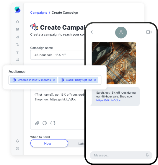 Mass texting example for SMS marketing agencies